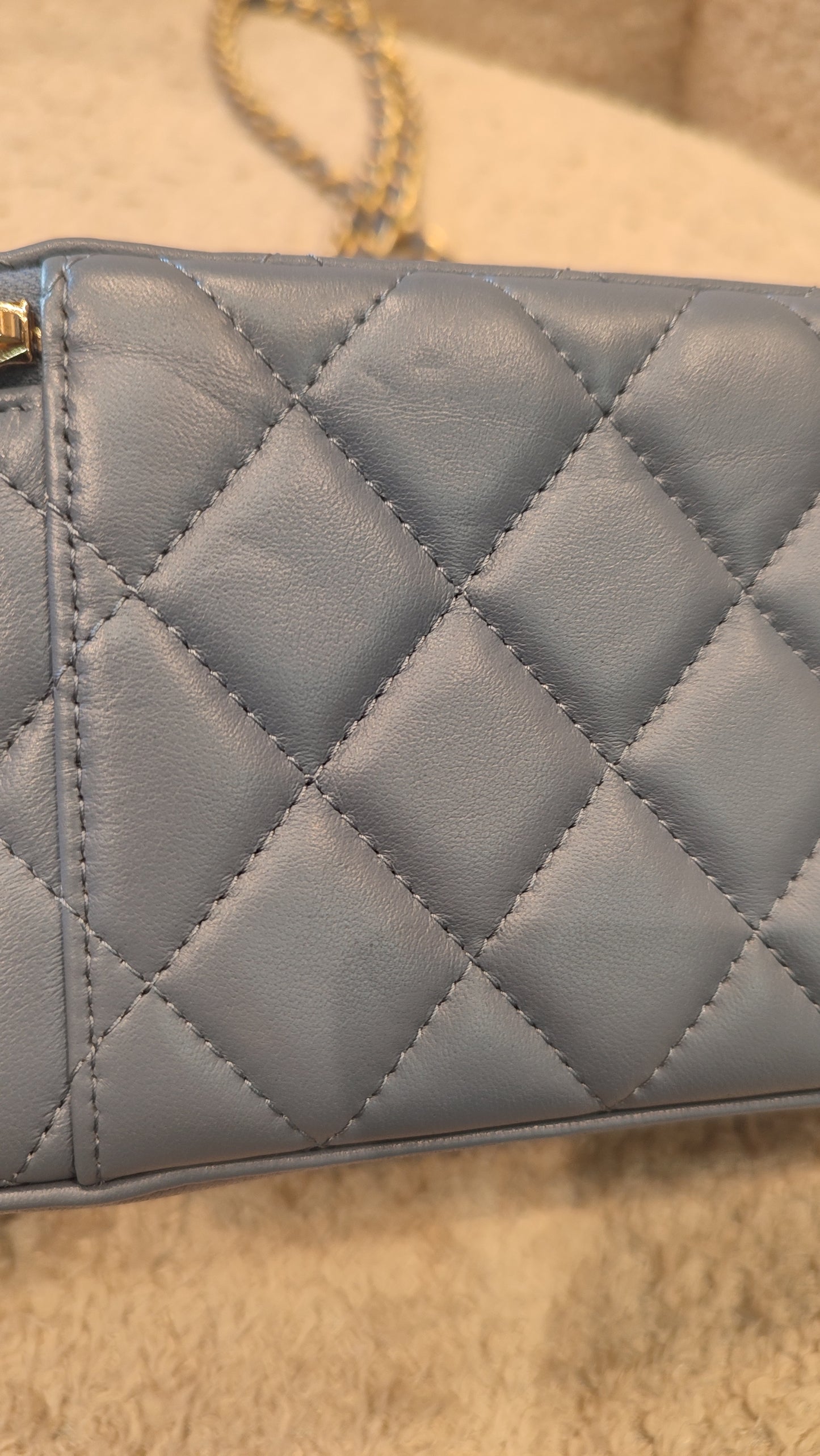 Chanel Pearlcrush Vanity Lambskin Denim Blue Microchipped