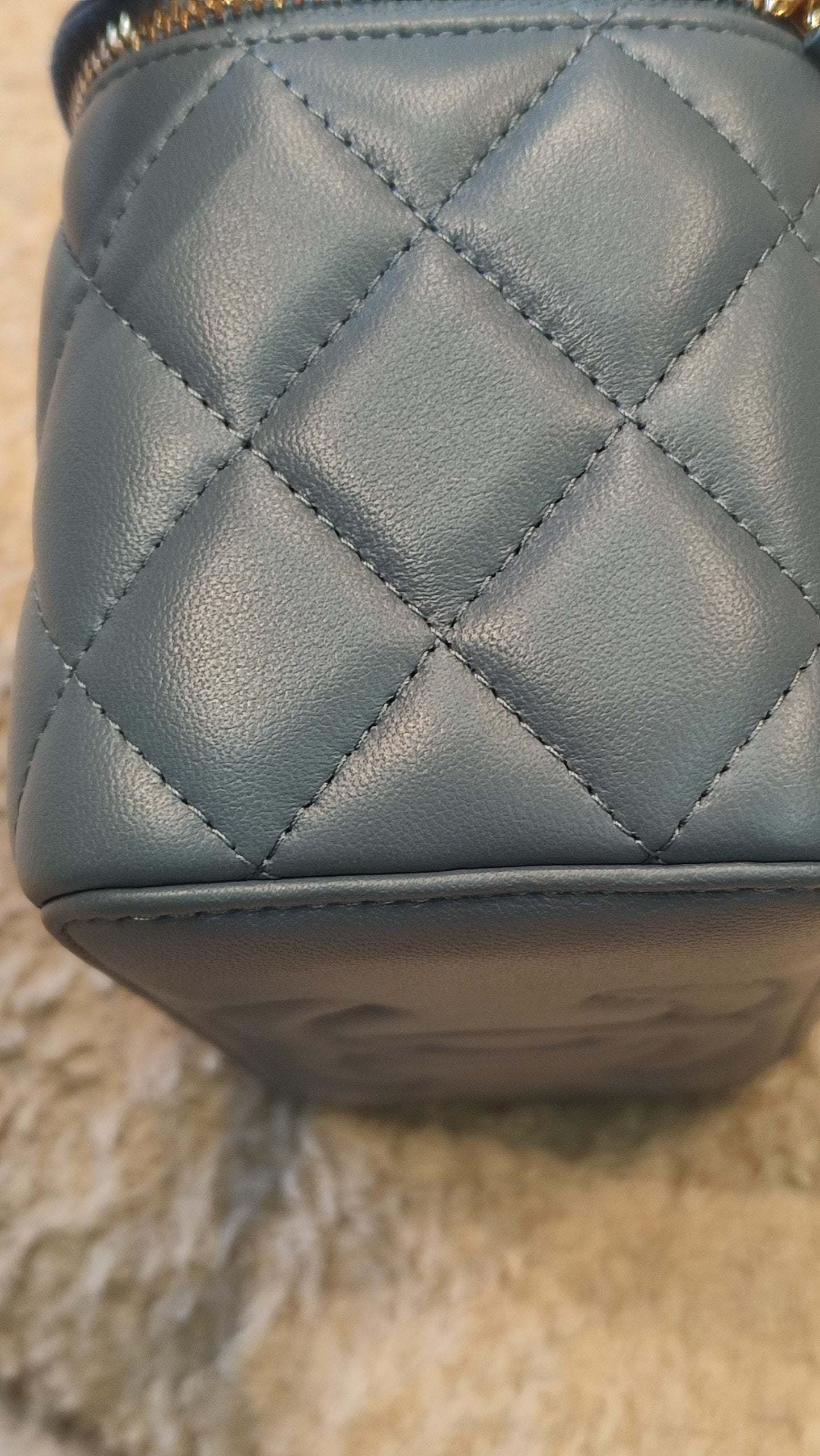 Chanel Pearlcrush Vanity Lambskin Denim Blue Microchipped