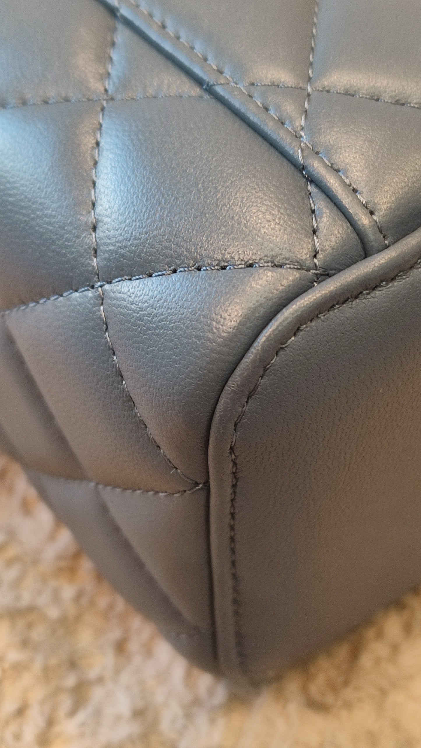 Chanel Pearlcrush Vanity Lambskin Denim Blue Microchipped