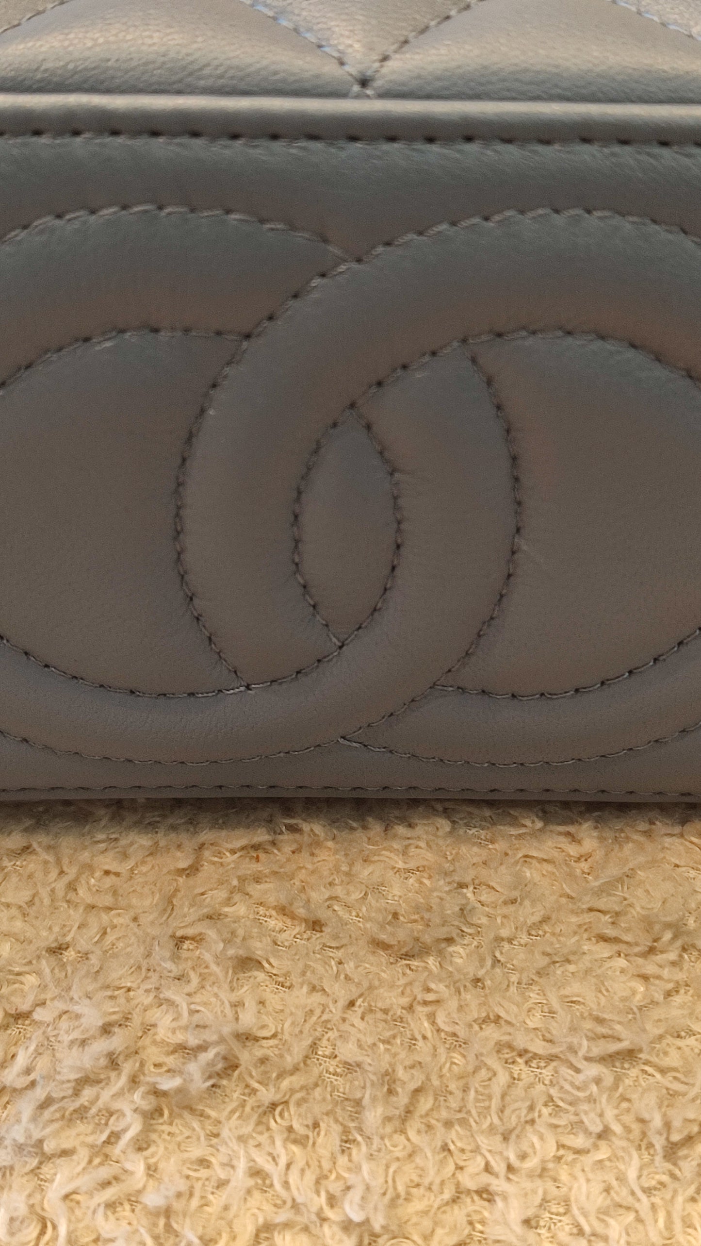 Chanel Pearlcrush Vanity Lambskin Denim Blue Microchipped