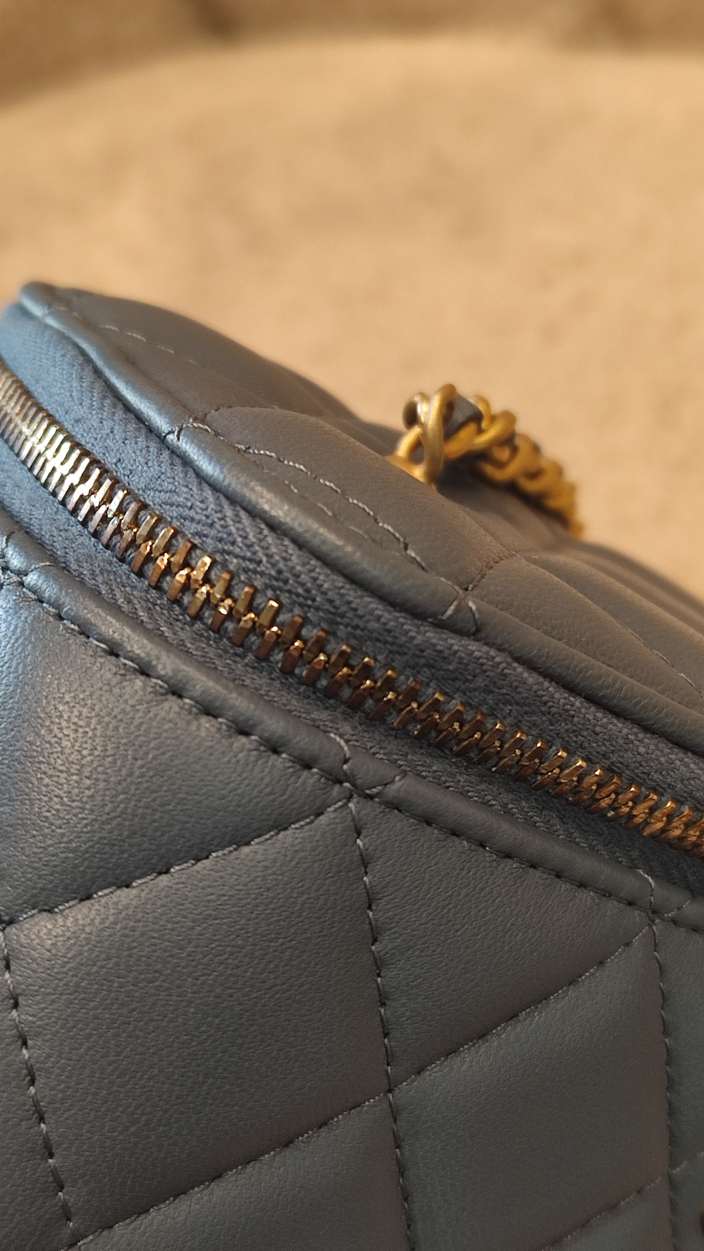 Chanel Pearlcrush Vanity Lambskin Denim Blue Microchipped