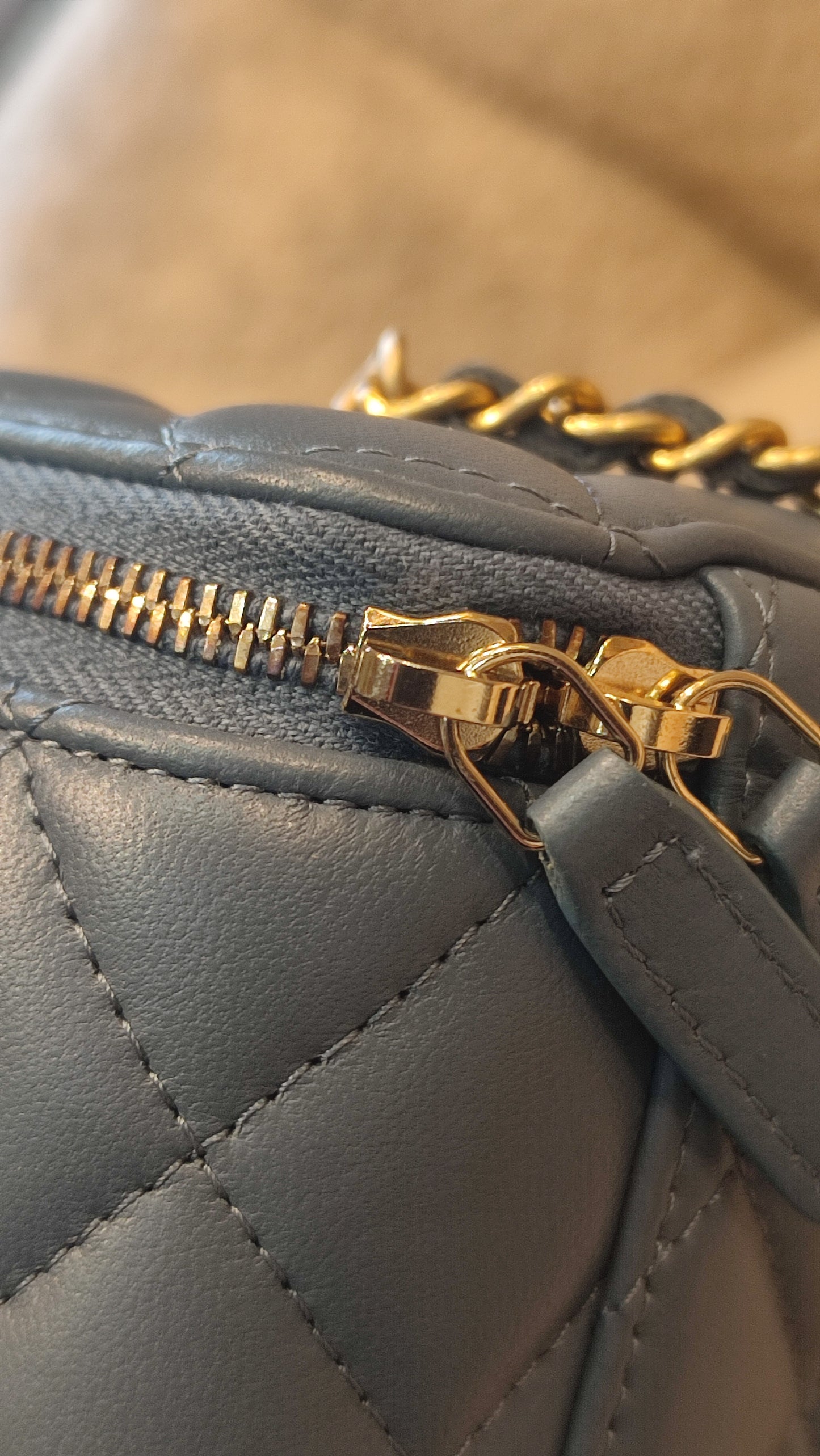 Chanel Pearlcrush Vanity Lambskin Denim Blue Microchipped