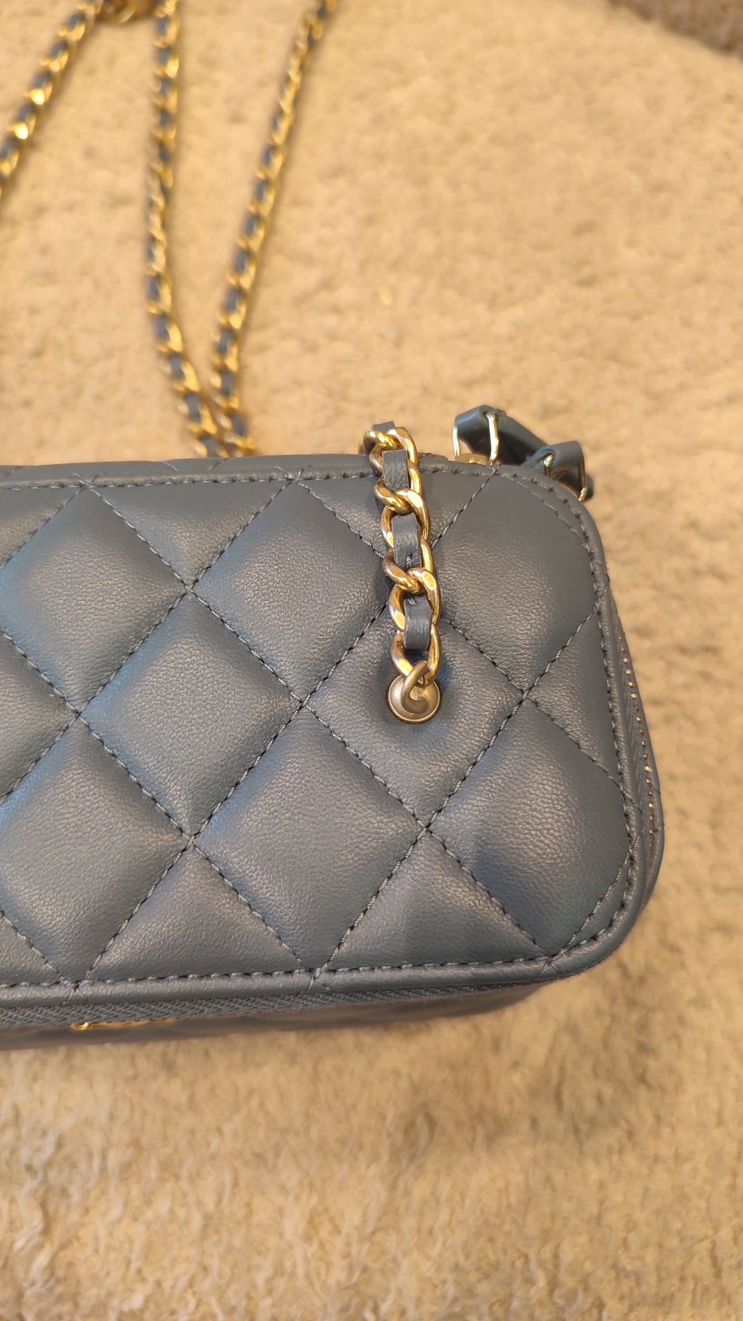 Chanel Pearlcrush Vanity Lambskin Denim Blue Microchipped