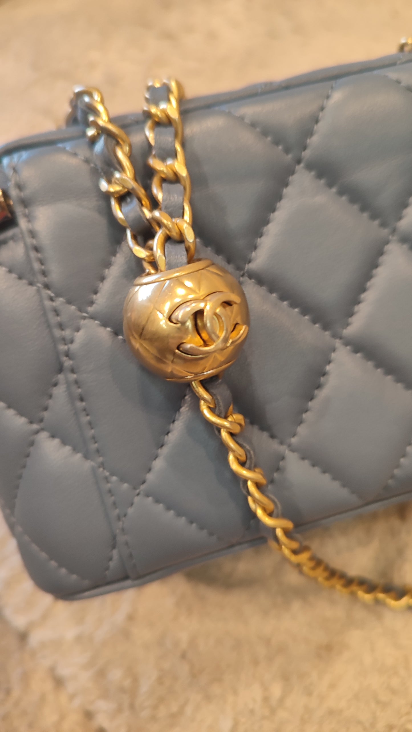 Chanel Pearlcrush Vanity Lambskin Denim Blue Microchipped