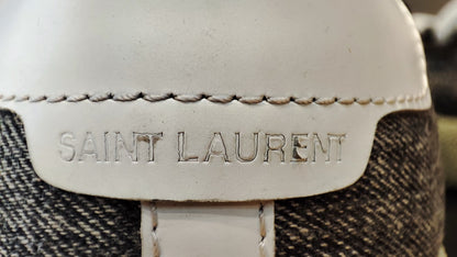 YSL Classic Denim Logo Sneakers Gray Size 37 1/2