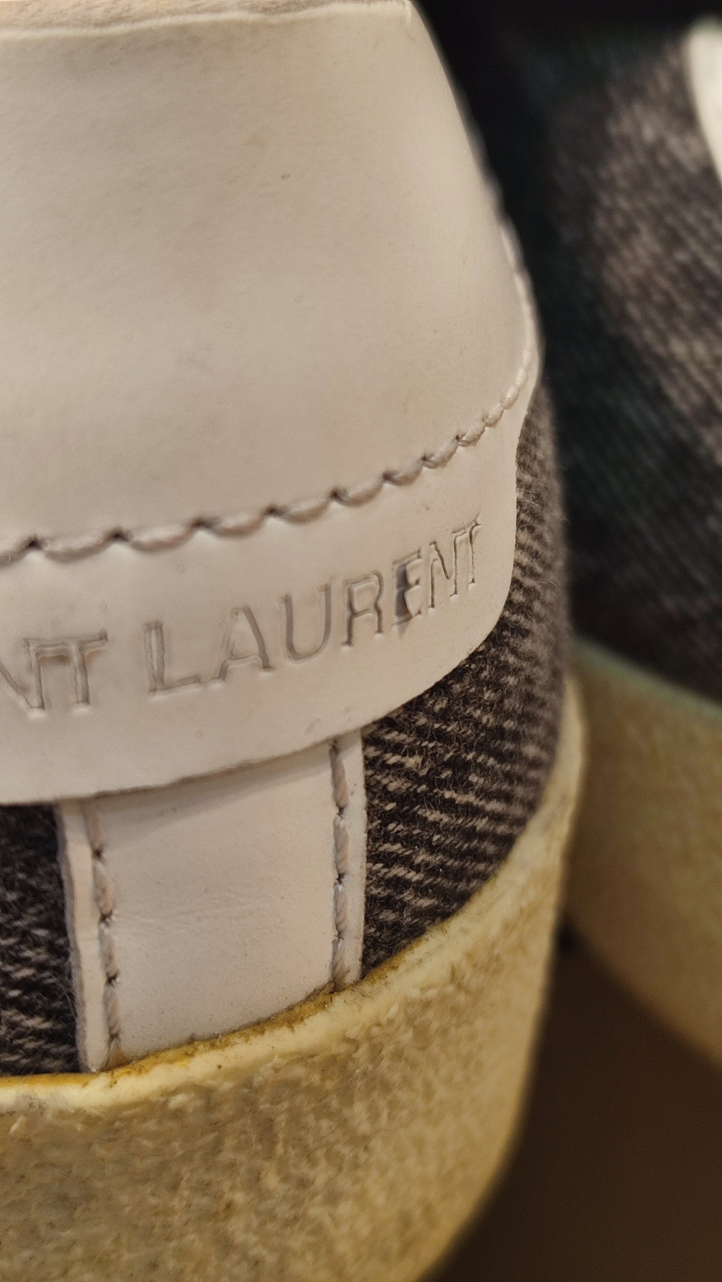 YSL Classic Denim Logo Sneakers Gray Size 37 1/2