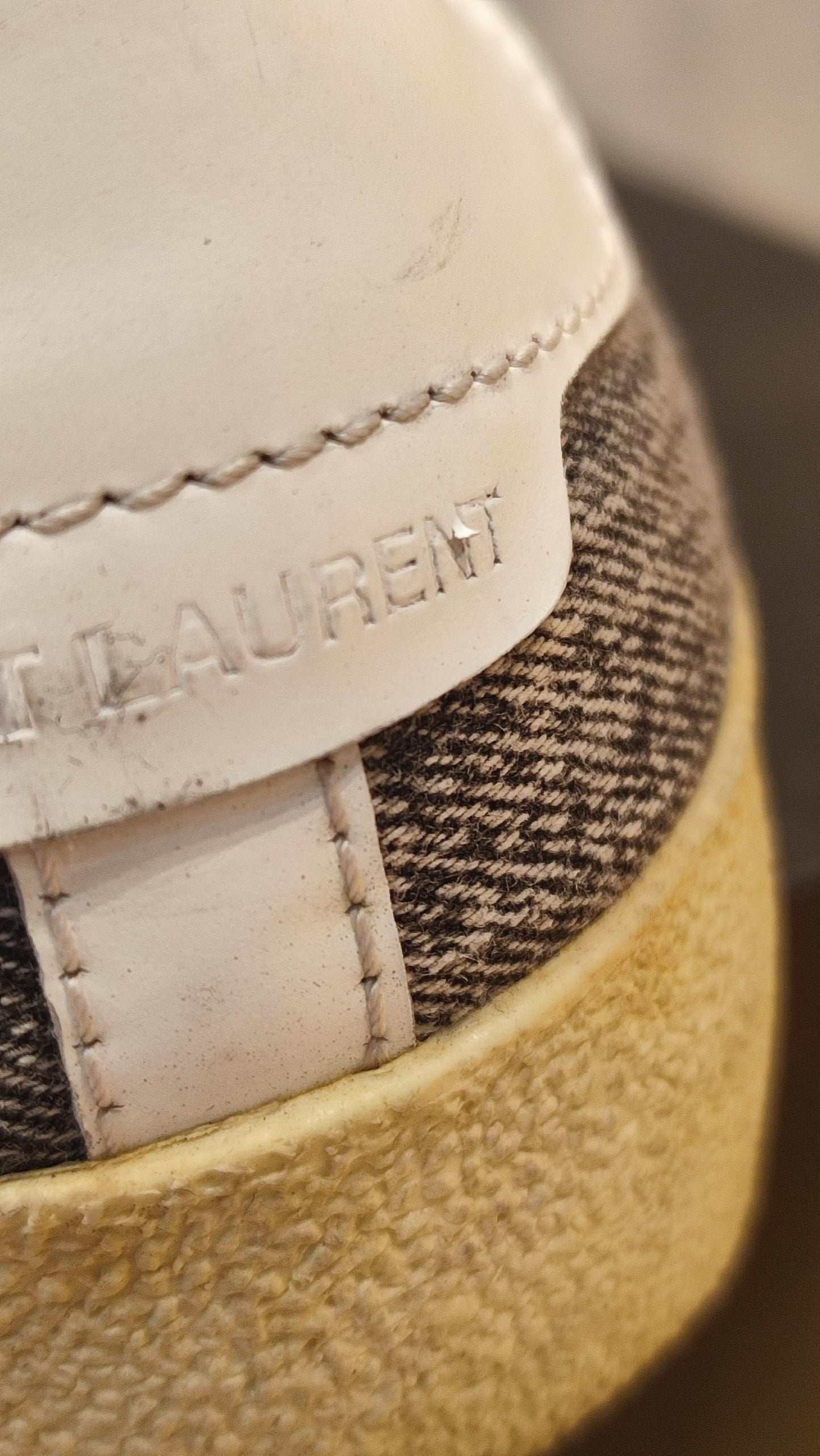 YSL Classic Denim Logo Sneakers Gray Size 37 1/2