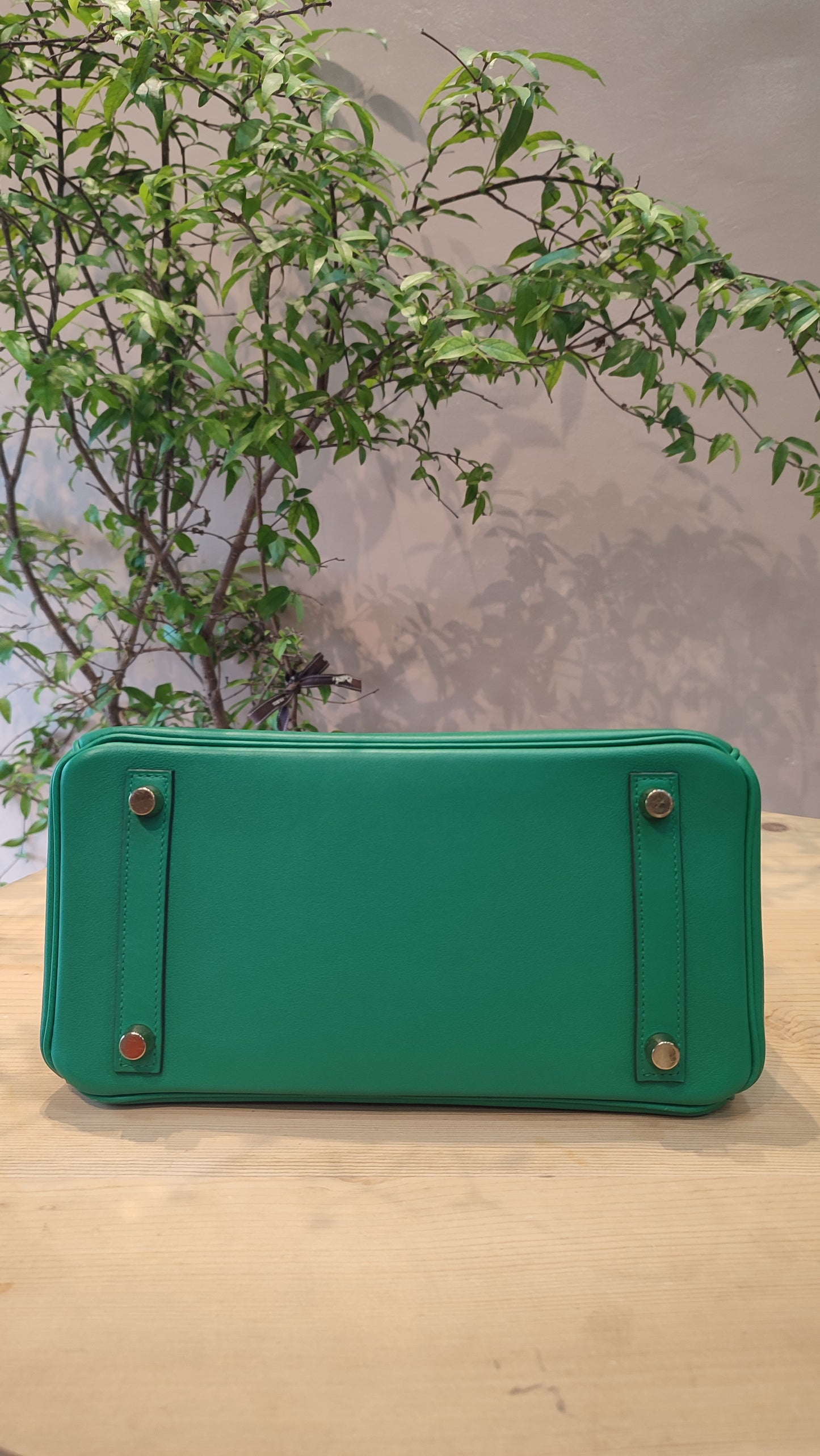 Hermes Birkin 25 Vert Vertigo Swift Stamp A 2017 Fullset