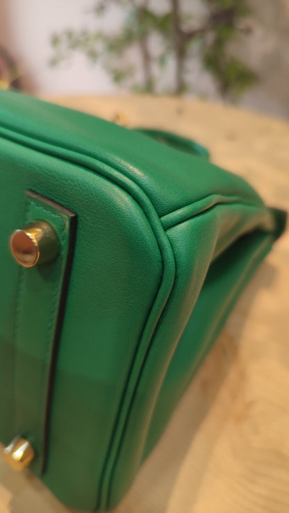 Hermes Birkin 25 Vert Vertigo Swift Stamp A 2017 Fullset