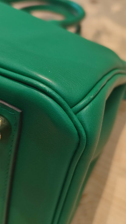 Hermes Birkin 25 Vert Vertigo Swift Stamp A 2017 Fullset
