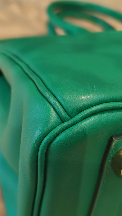 Hermes Birkin 25 Vert Vertigo Swift Stamp A 2017 Fullset
