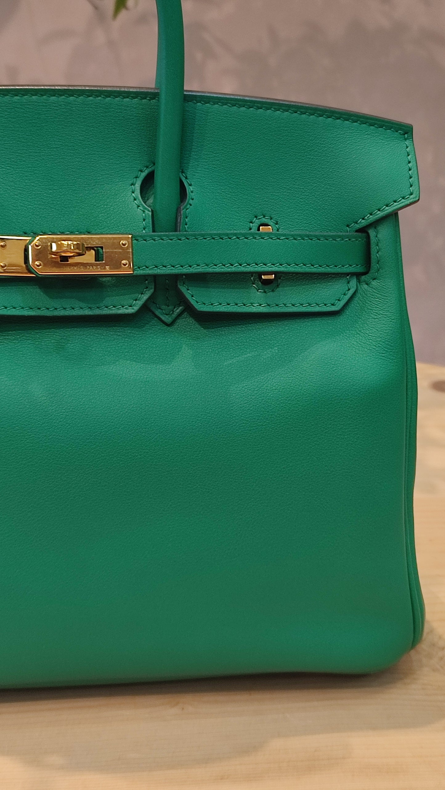Hermes Birkin 25 Vert Vertigo Swift Stamp A 2017 Fullset
