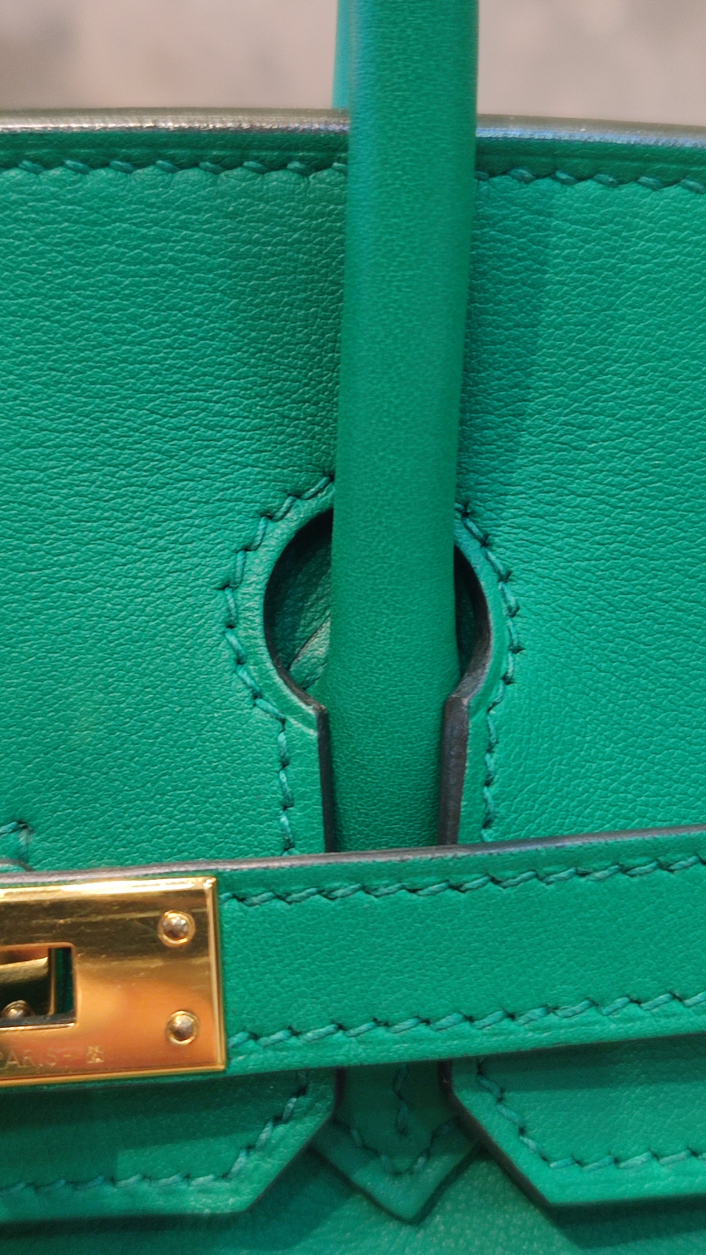 Hermes Birkin 25 Vert Vertigo Swift Stamp A 2017 Fullset
