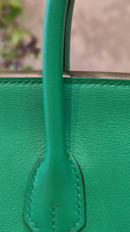Hermes Birkin 25 Vert Vertigo Swift Stamp A 2017 Fullset