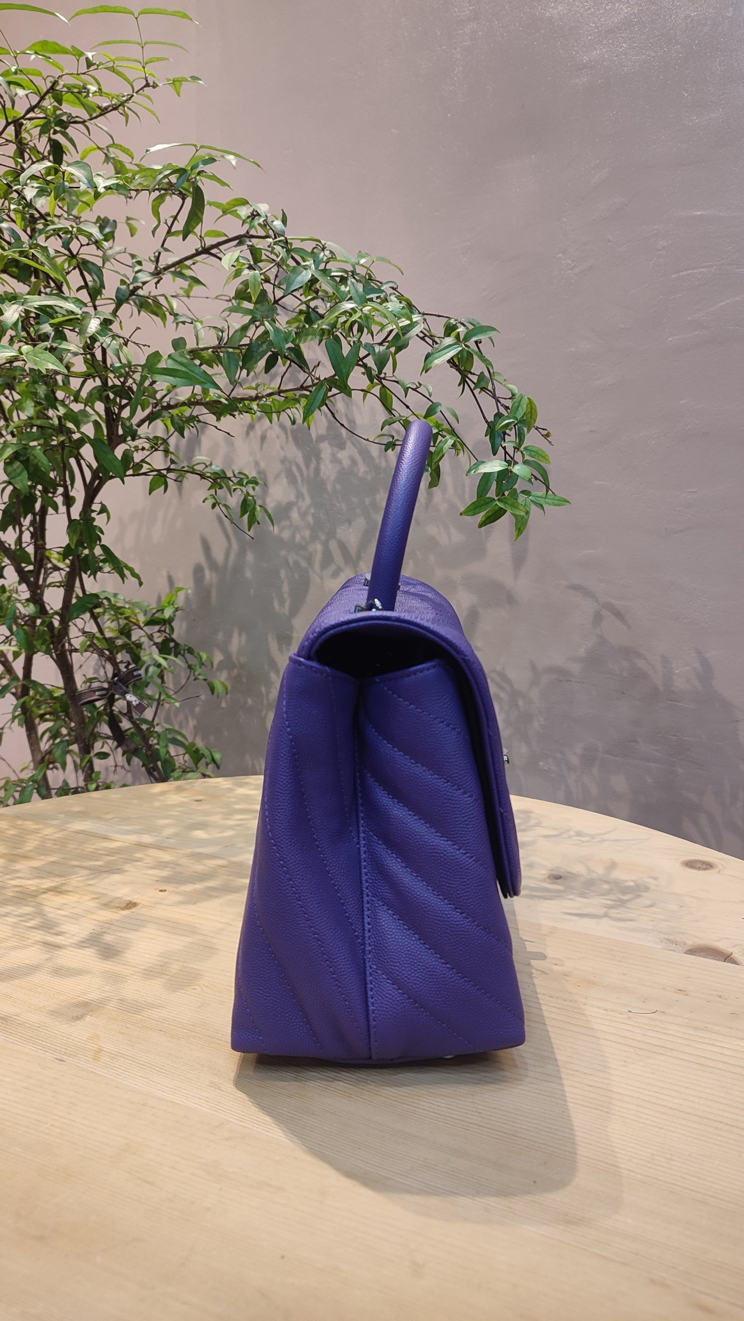 Chanel Chevron Cocohandle Medium Purple Series 28