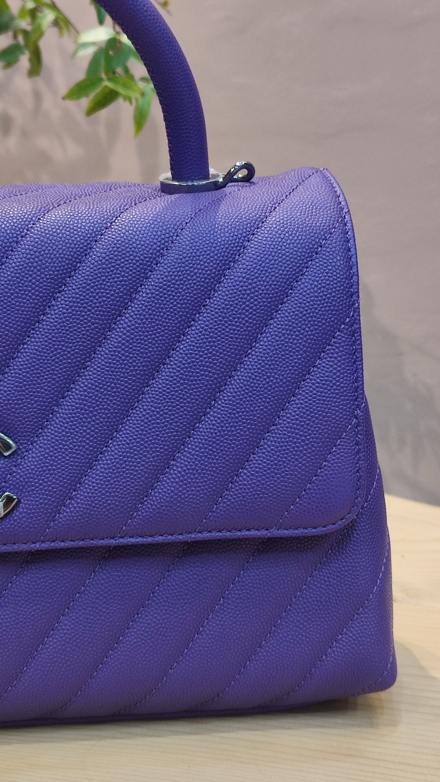Chanel Chevron Cocohandle Medium Purple Series 28