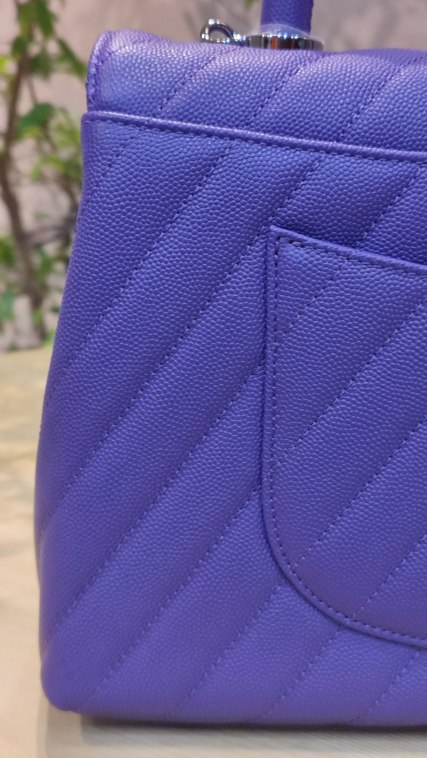 Chanel Chevron Cocohandle Medium Purple Series 28