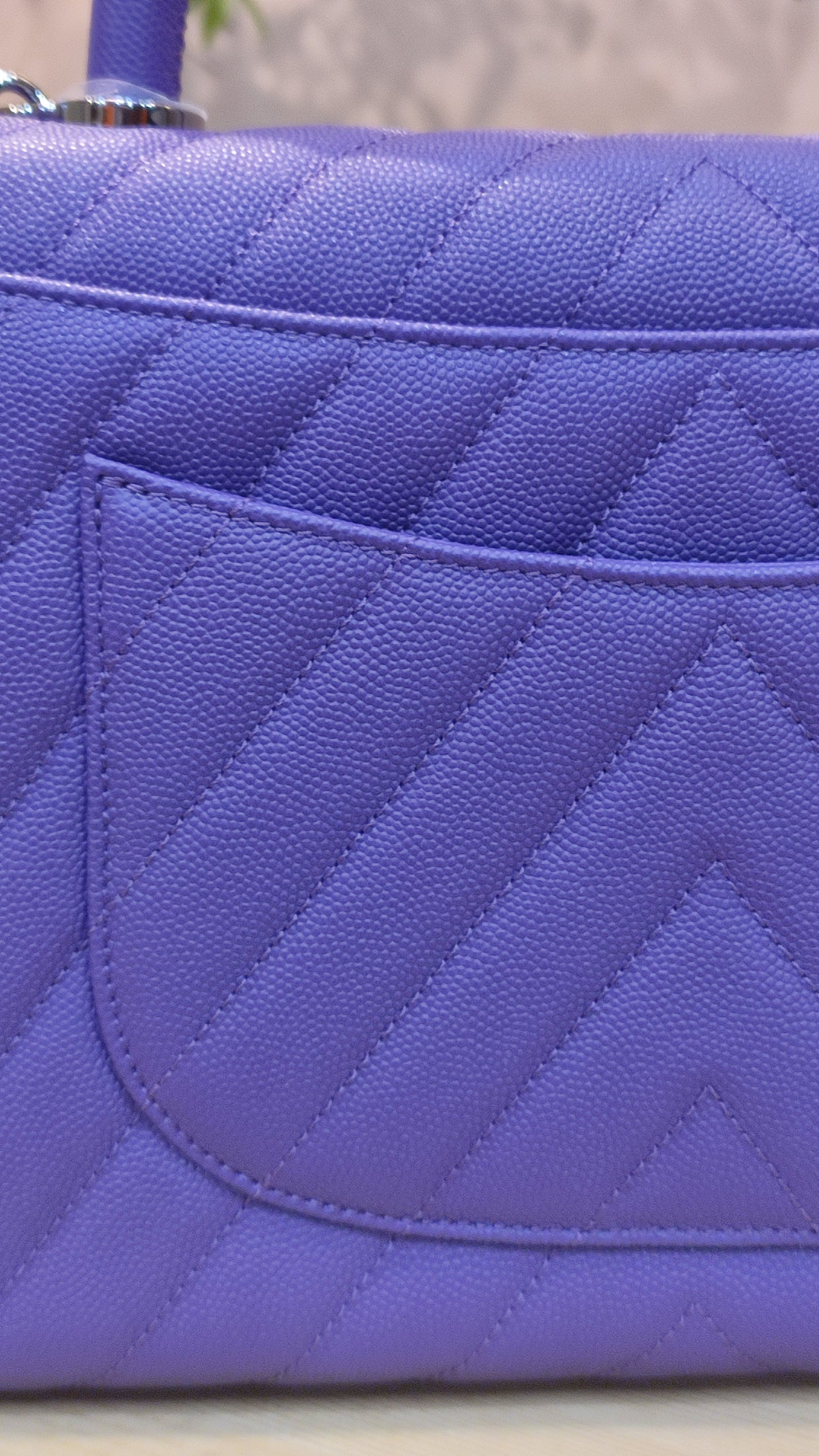 Chanel Chevron Cocohandle Medium Purple Series 28