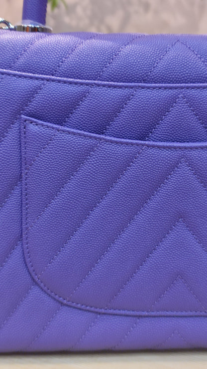 Chanel Chevron Cocohandle Medium Purple Series 28