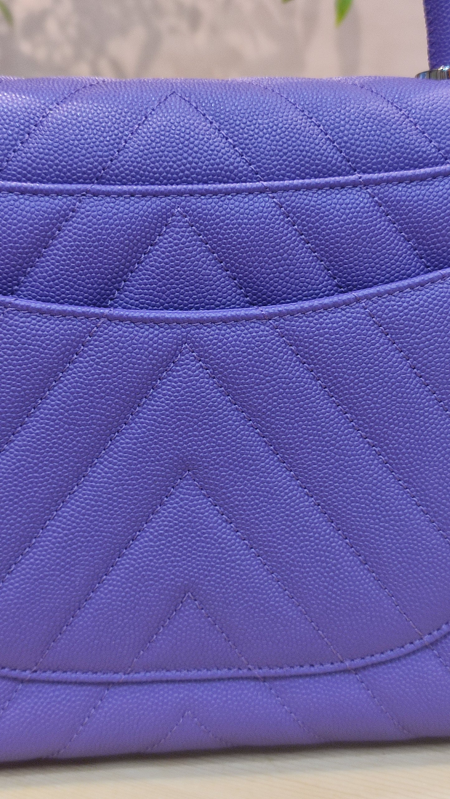Chanel Chevron Cocohandle Medium Purple Series 28