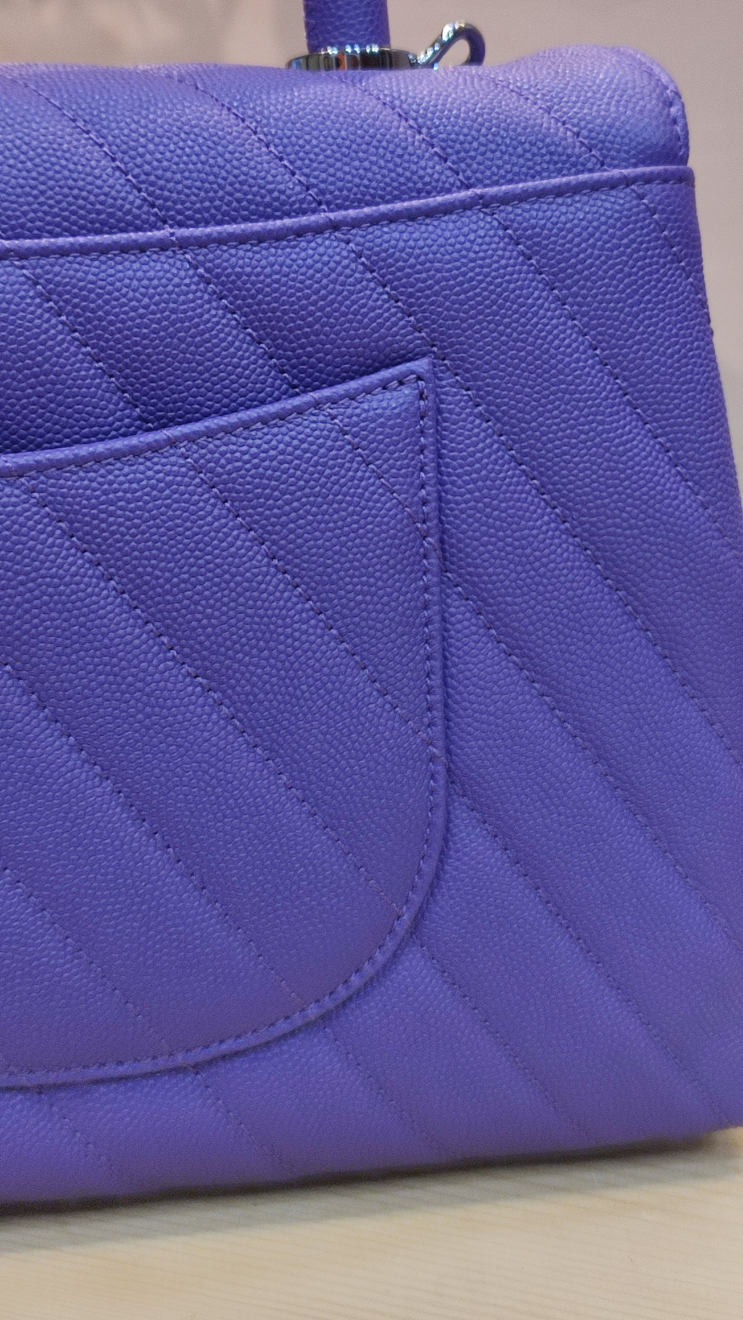 Chanel Chevron Cocohandle Medium Purple Series 28