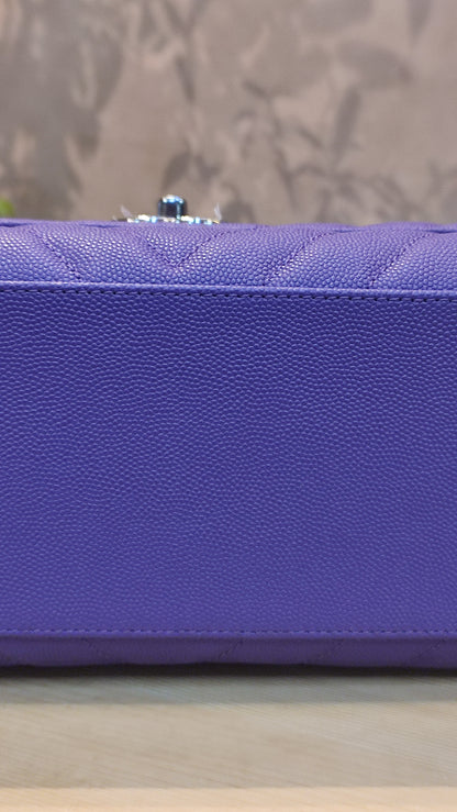 Chanel Chevron Cocohandle Medium Purple Series 28
