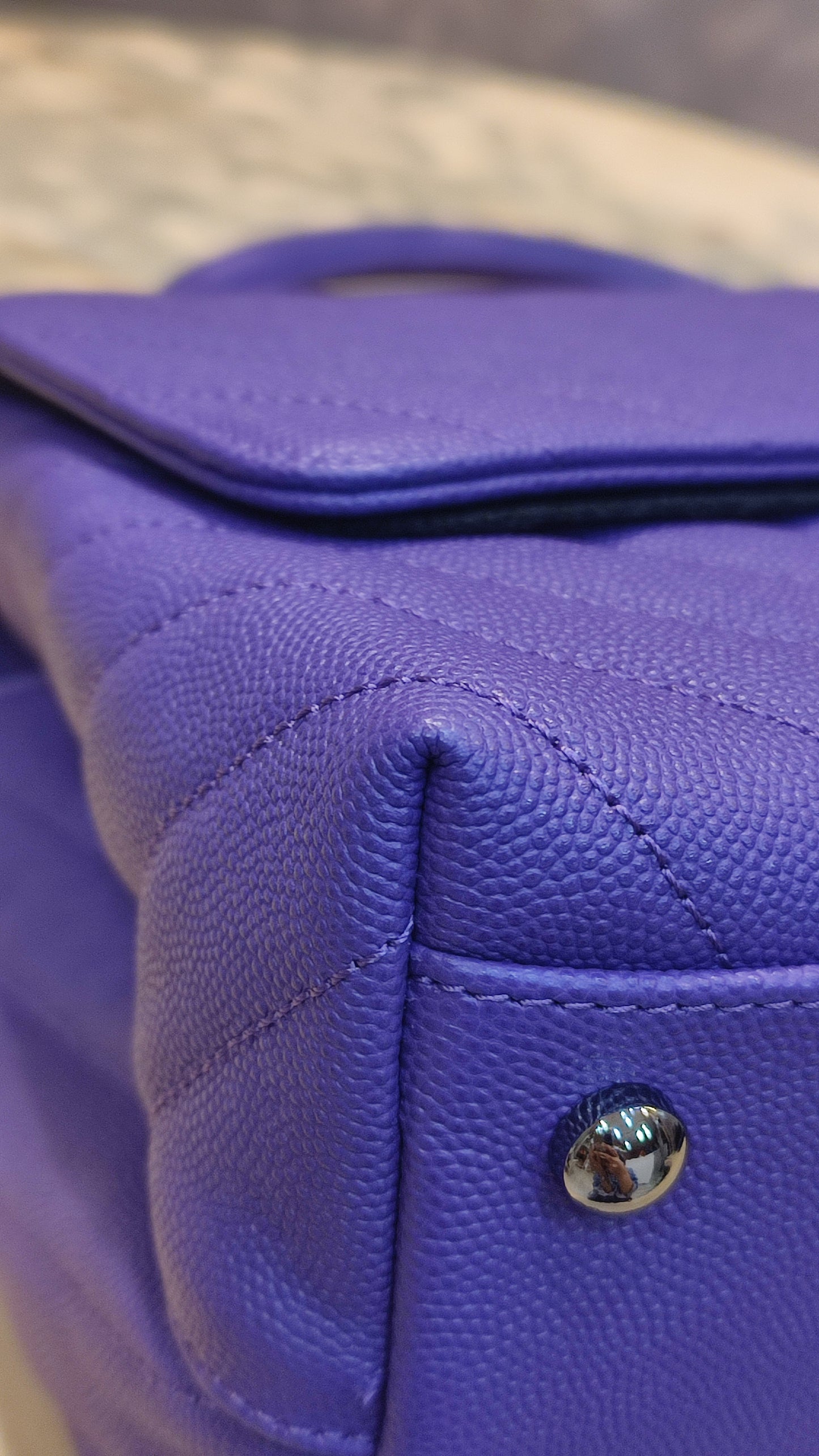 Chanel Chevron Cocohandle Medium Purple Series 28