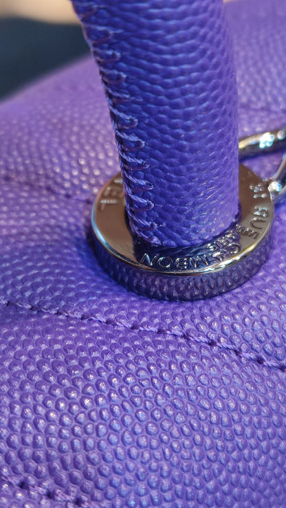 Chanel Chevron Cocohandle Medium Purple Series 28