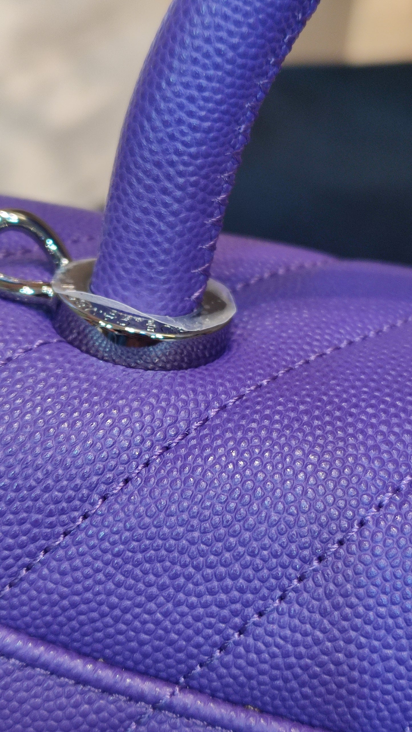 Chanel Chevron Cocohandle Medium Purple Series 28