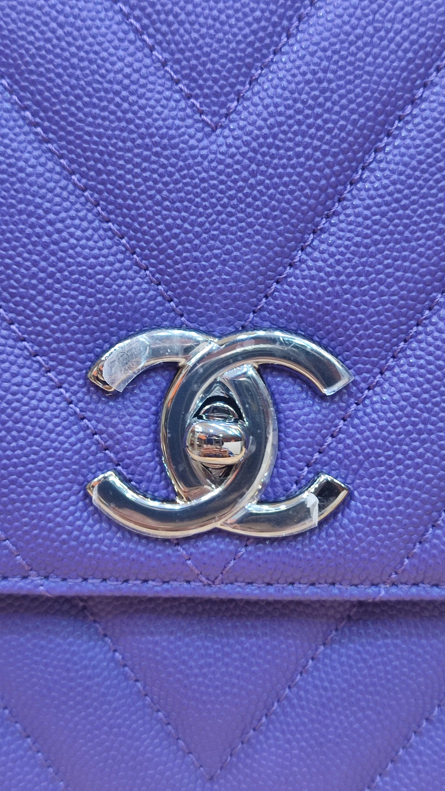 Chanel Chevron Cocohandle Medium Purple Series 28