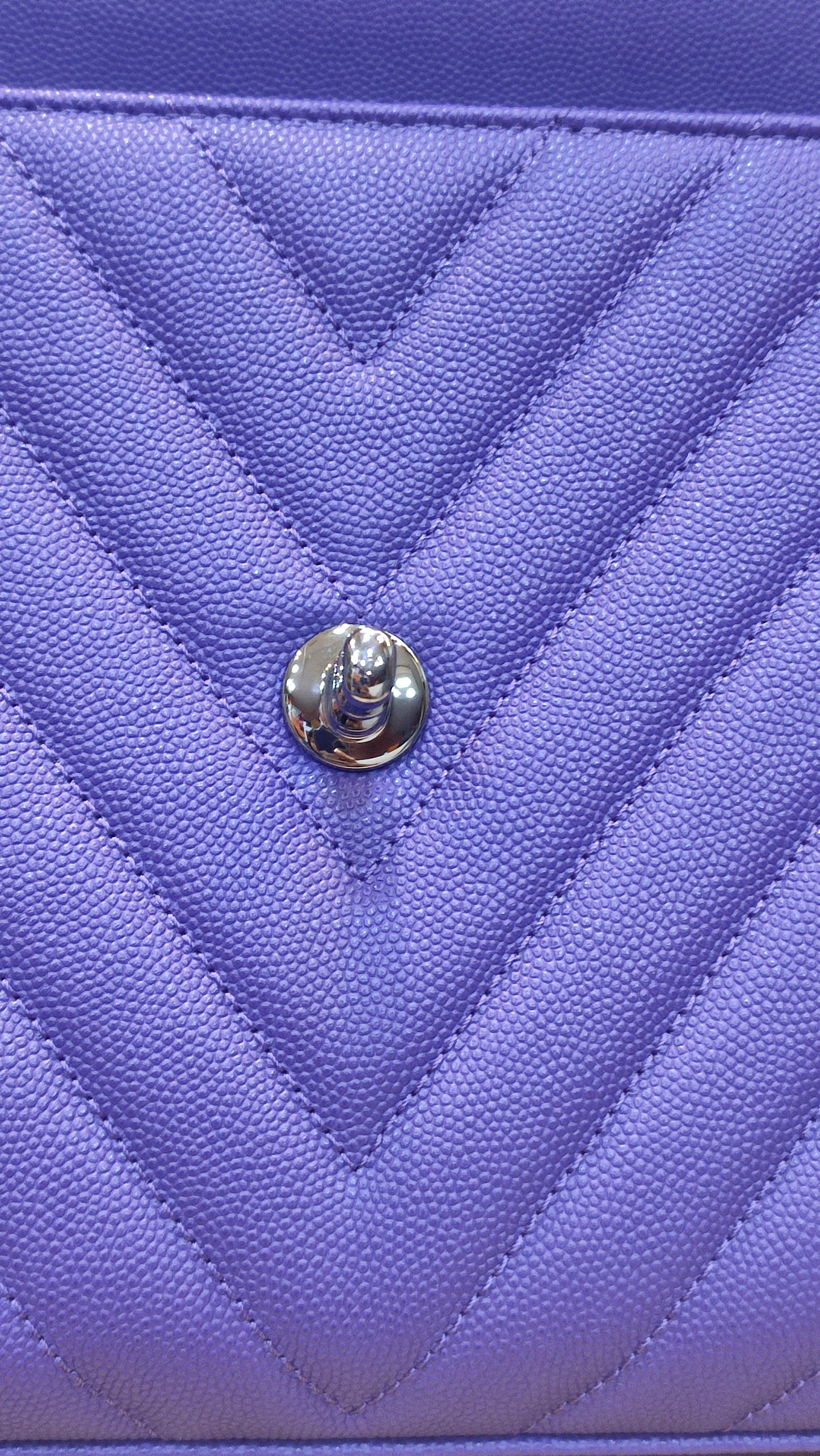 Chanel Chevron Cocohandle Medium Purple Series 28