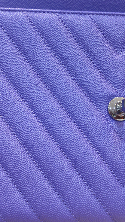 Chanel Chevron Cocohandle Medium Purple Series 28