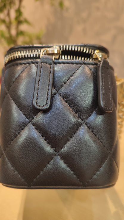 Chanel Quilted Lambskin Black Vanity  Microchipped