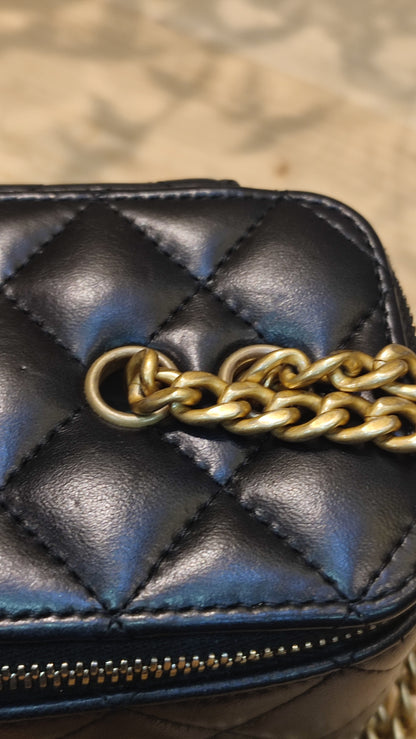 Chanel Quilted Lambskin Black Vanity  Microchipped