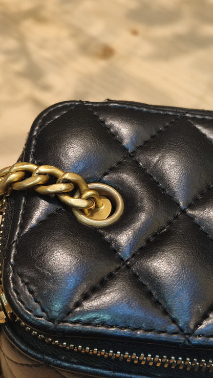Chanel Quilted Lambskin Black Vanity  Microchipped