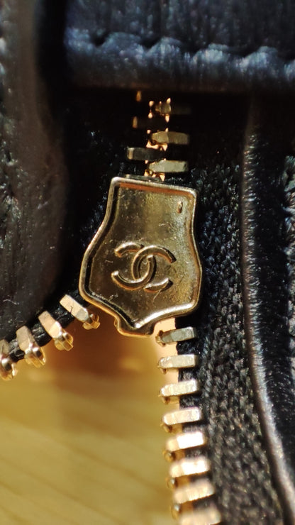 Chanel Quilted Lambskin Black Vanity  Microchipped