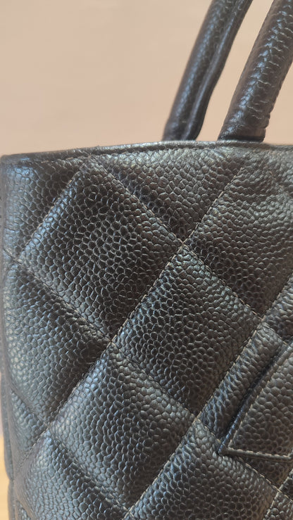 Chanel Medallion Black Caviar Series 7