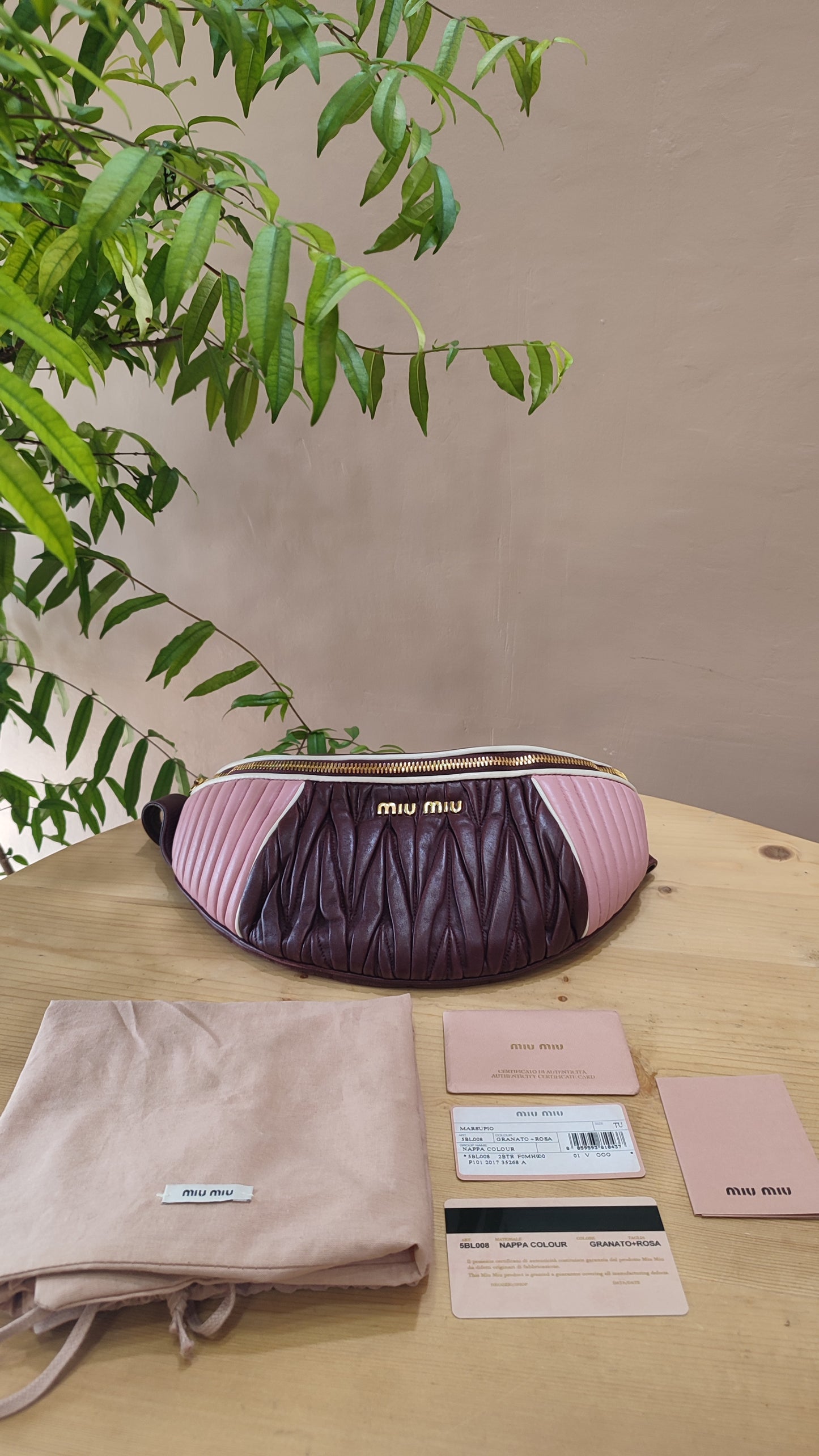 Miu Miu Matelasse Biker Waist Bag Tricolor