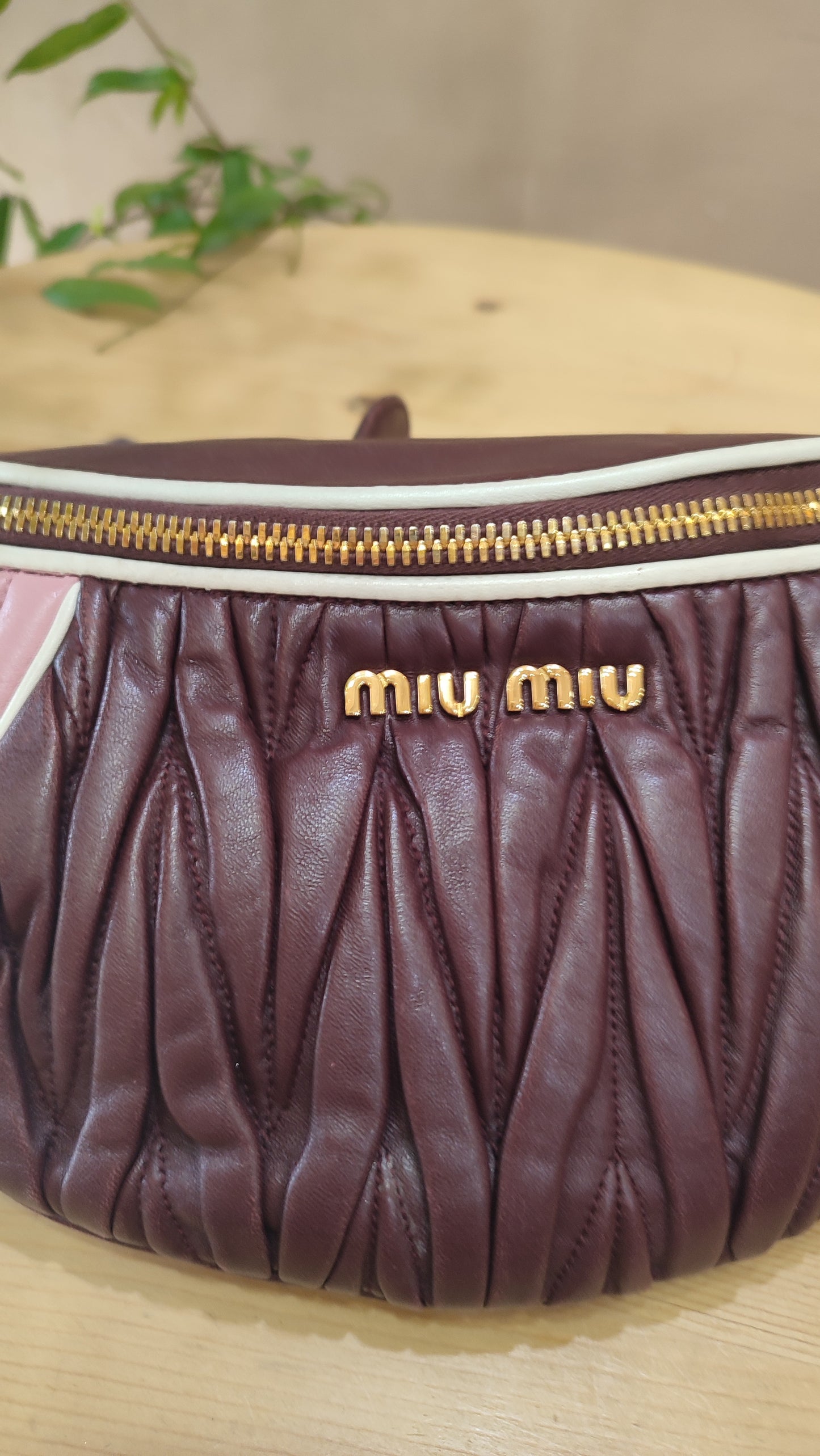 Miu Miu Matelasse Biker Waist Bag Tricolor