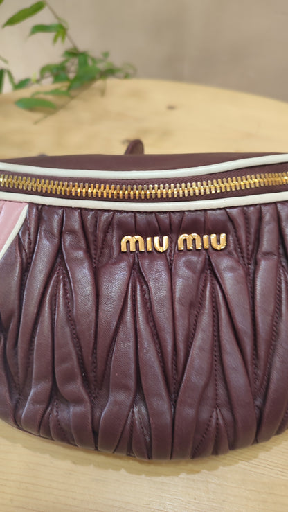 Miu Miu Matelasse Biker Waist Bag Tricolor