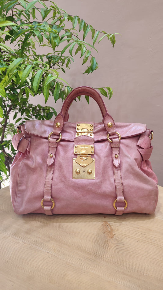 Miu Miu Pink Leather Bow Bag