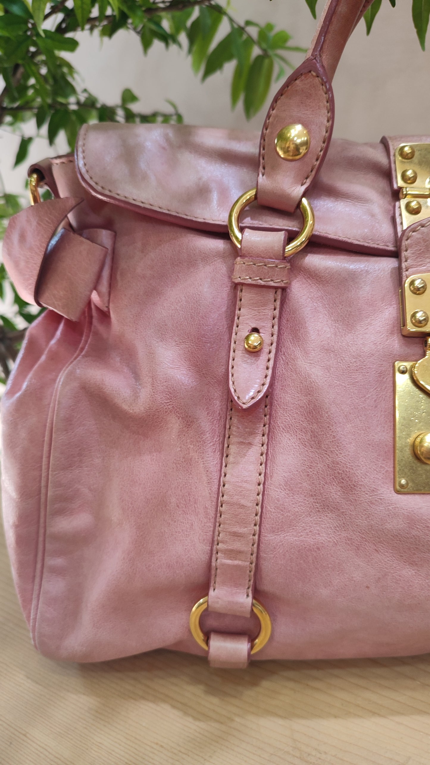 Miu Miu Pink Leather Bow Bag