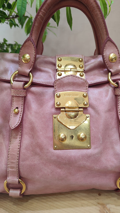 Miu Miu Pink Leather Bow Bag