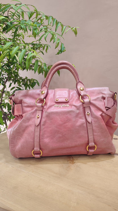 Miu Miu Pink Leather Bow Bag