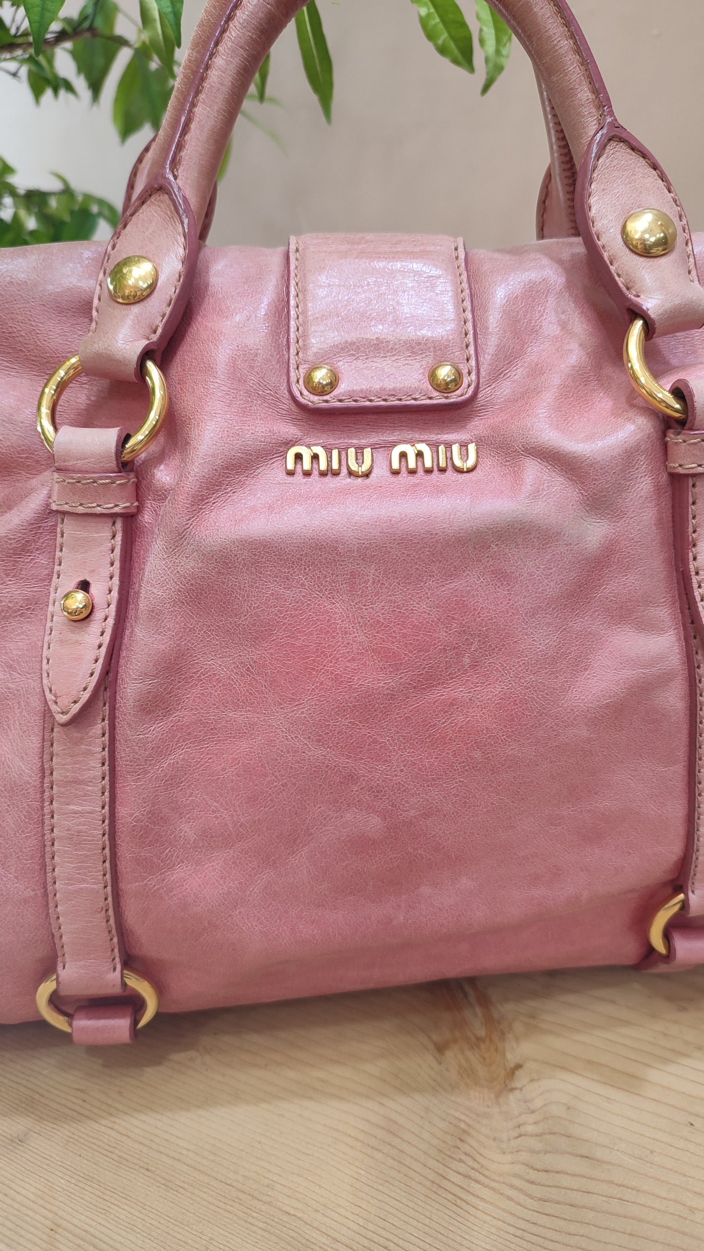 Miu Miu Pink Leather Bow Bag