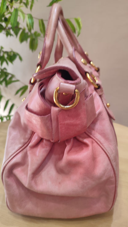 Miu Miu Pink Leather Bow Bag