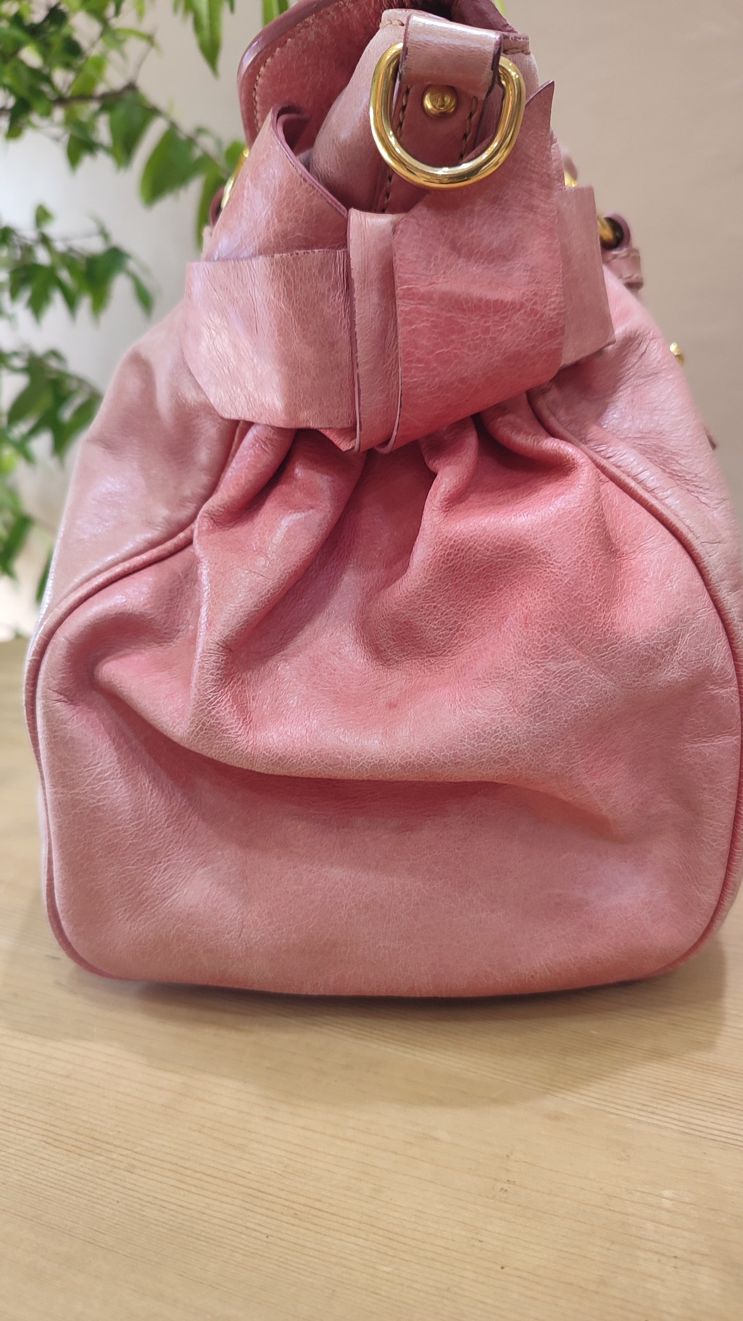 Miu Miu Pink Leather Bow Bag