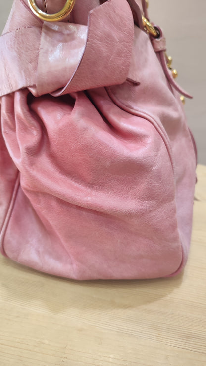 Miu Miu Pink Leather Bow Bag