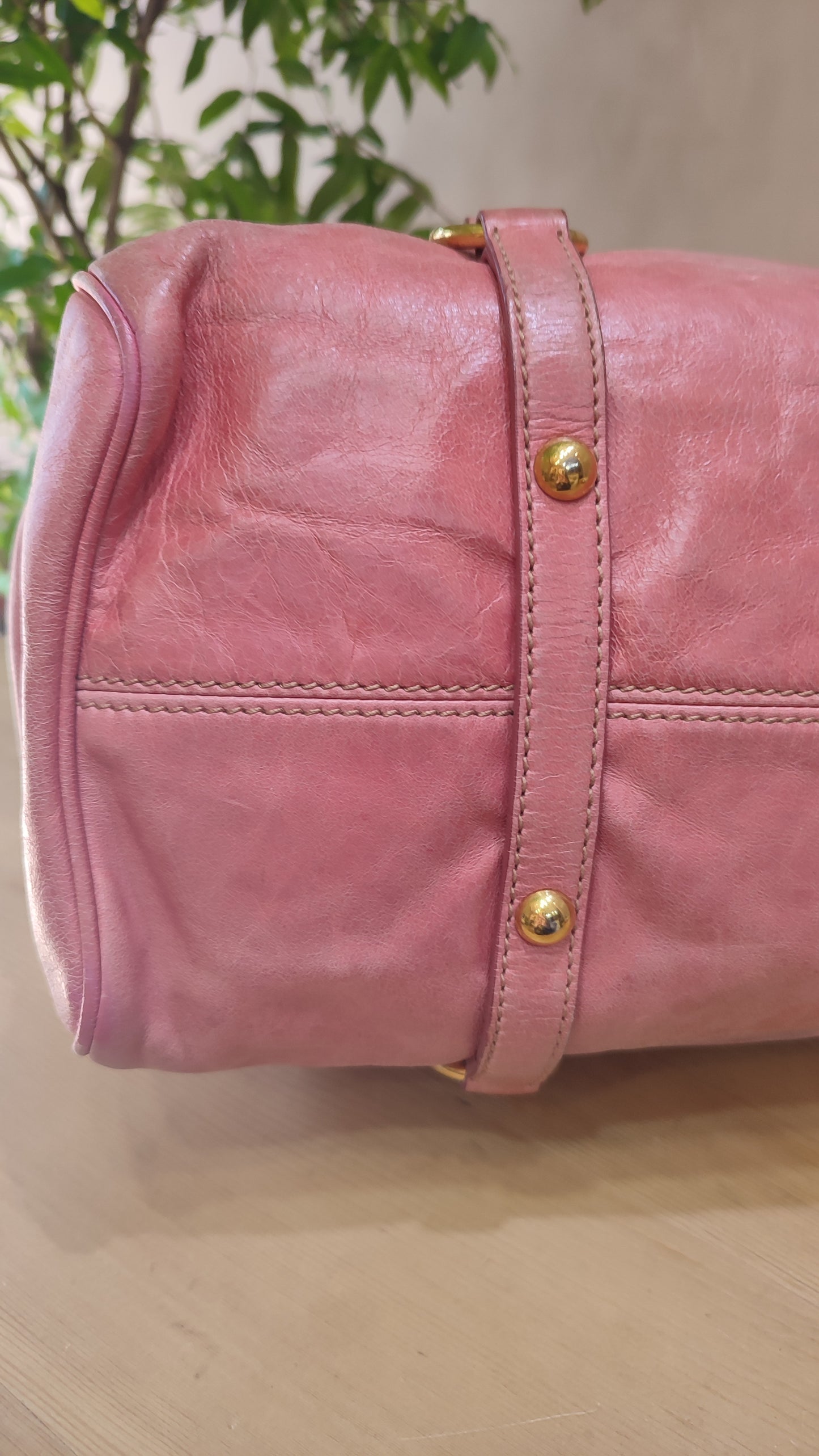 Miu Miu Pink Leather Bow Bag