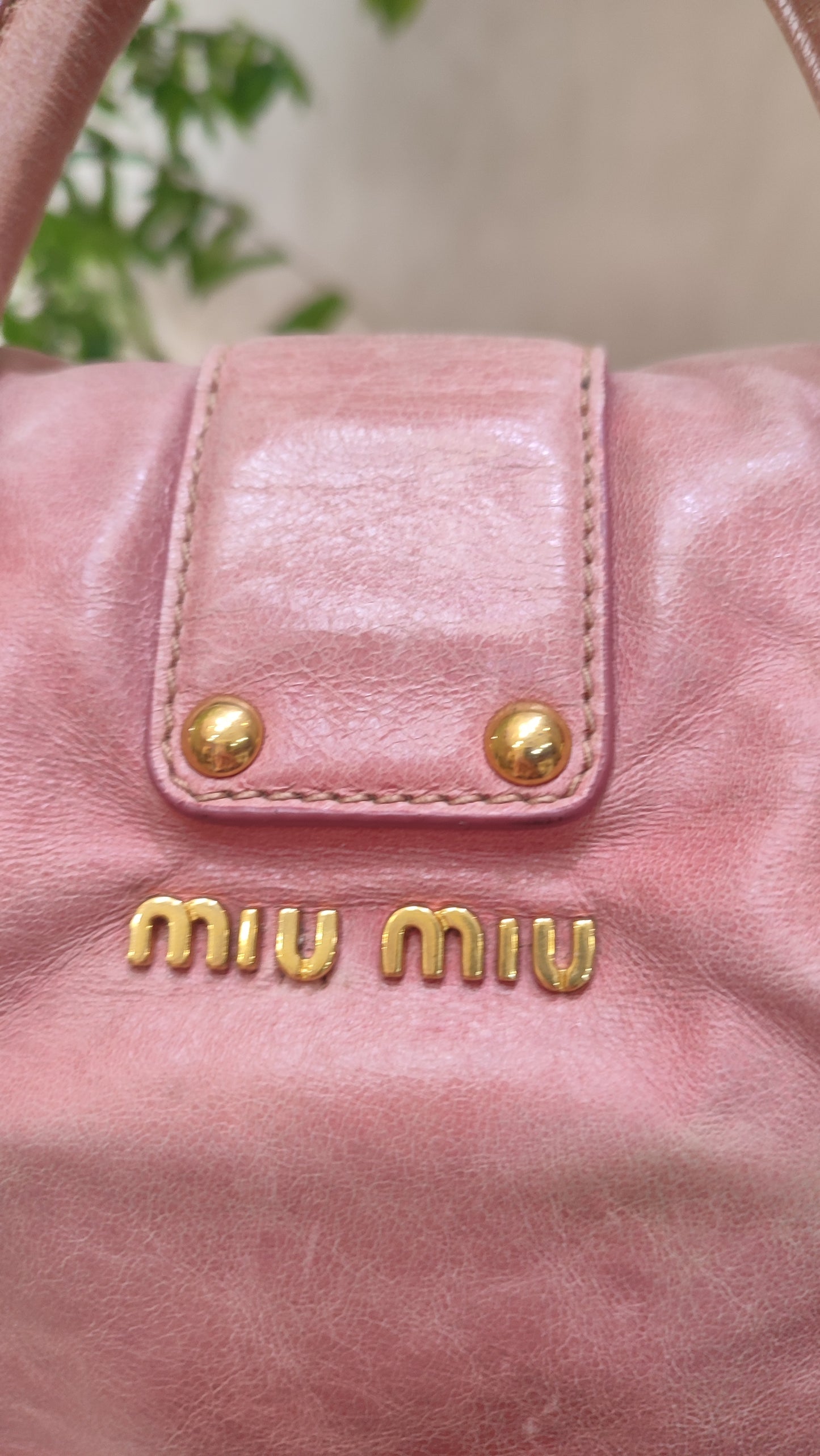 Miu Miu Pink Leather Bow Bag